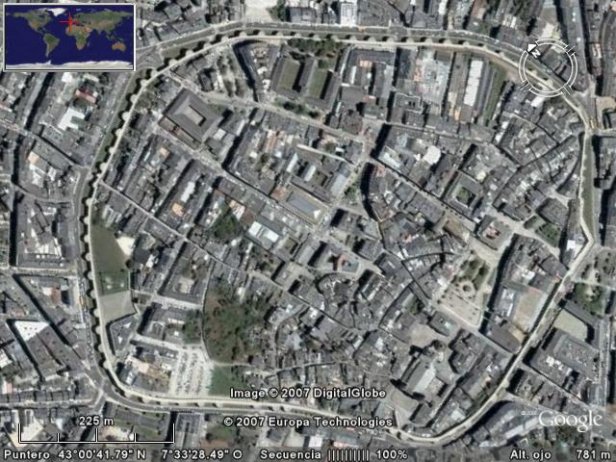 /Muralla de Lugo, vista aérea
